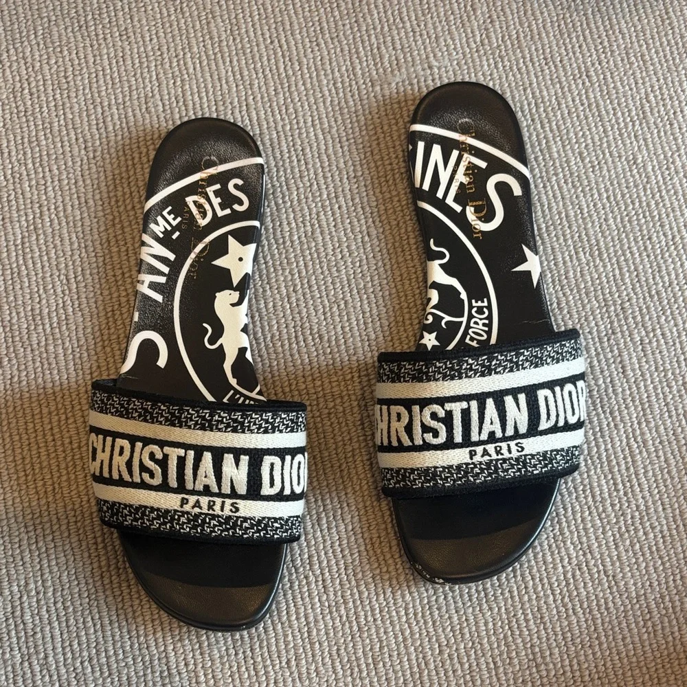 Dior Black and White Sandals - Picture 1 of 3